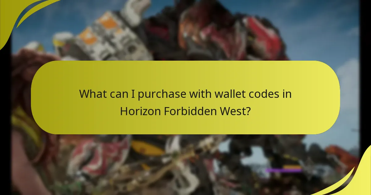 What can I purchase with wallet codes in Horizon Forbidden West?
